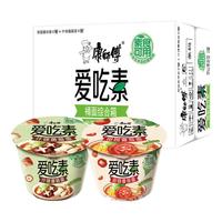 康师傅 爱吃素 方便面组合装 2口味 12桶(什锦菌菇面6桶+田园番茄面6桶)