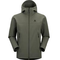 KAILAS凯乐石M8软壳衣户外登山耐磨弹力透气轻量防风连帽外套男 铁灰绿 M