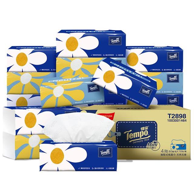 88VIP、今日必买：Tempo 得宝 小雏菊抽纸无香 4层80抽*36包