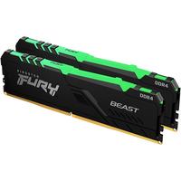 Kingston 金士顿 野兽系列 DDR4 3600MHz RGB 台式机内存 灯条 黑色 16GB 8GBx2 HX436C17FB3AK2/16