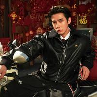 adidas ORIGINALS 男士翻领棉服 蛇年新年款保暖仿皮运动