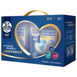 德运 鱼油营养健心中老年牛奶粉800g*2罐礼盒高钙零蔗糖