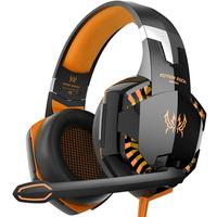 KOTION EACH 因卓 G2000 基础版 耳罩式头戴式有线耳机 黑橙色 3.5mm双插+USB口