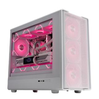 半岛铁盒 MESH网孔散热 机箱 MATX主板 玻璃侧透 钢网面板 独立电源仓 防尘网 4080显卡  白色