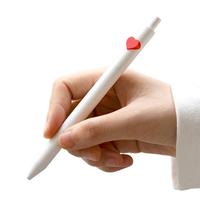 KACO 文采 按动中性笔 爱心款 白杆黑色 0.5mm 单支装