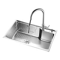 OULIN 欧琳 68440+OL-CFL003 不锈钢单槽+抽拉龙头 680*440*215mm