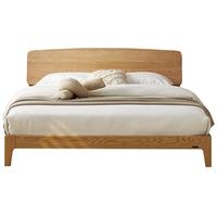 全友家居 纯实木床原木风小户型单人床1.5x2米现代简约次卧床DW8029 【常规低铺款|红橡木】单床A