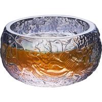 容山堂 雨露莲花焕彩玻璃茶杯 7.7x4x3.9cm 加厚大小号品茗杯 禅意莲花个人茶盏