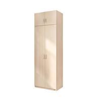 QuanU 全友 106302-2MYG 二门衣柜+二门衣柜顶柜 原木色 80*58*259.6cm