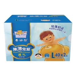 泰迪熊 臻薄宠爱纸尿裤L80片婴儿尿不湿夏季超薄透气