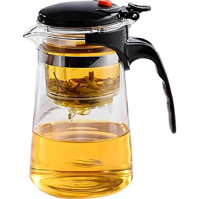山點水飘逸杯茶水分离过滤泡茶壶按压式耐热玻璃茶具750ml