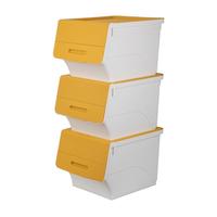 茶花 CHAHUA收纳箱家用秋冬衣服被子玩具杂物整理盒筐框超大容量加厚储物 【3只装】34L咖啡色