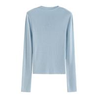 范思蓝恩23FS14244【无压感云衫】软糯温柔圆领毛针织衫女打底衫 高级黑 L