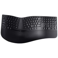 多彩(Delux)GM909人体工学键盘无线蓝牙双模键盘电脑办公静音剪刀脚键盘程序员键盘自带软垫腕托黑色