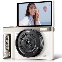 爱国者 E9 翻转屏自拍 米白色 32GB 数码相机