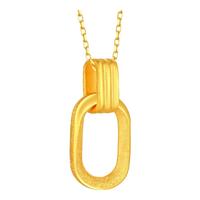 金至尊（3D-GOLD)实心黄金吊坠复古双环999足金链坠不含项链计价 金重2.22克（配饰品礼盒）