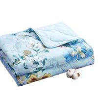 FUANNA 富安娜 汀香若兰 纯棉印花夏被 浅蓝 1.5m床