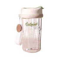 物生物（RELEA）玻璃杯水杯男女大容量高颜值茶水分离泡茶杯便携咖啡杯吸管杯子 青藤绿-加厚玻璃-茶水分离 400ml