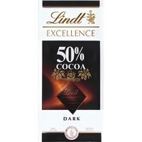 Lindt 瑞士莲 EXCELLENCE特醇 50％可可黑巧克力 100g 排块装