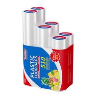 Sodolike尚岛 点断式保鲜袋6卷组合装共510只大中小加厚塑料食品袋一次性