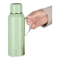 容山堂316不锈钢保温壶大容量热水壶传家小钢炮焖茶壶暖水壶闷茶壶 机械温显泡茶壶-沁绿色 800ml