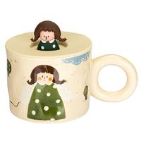 摩登主妇马克杯带盖陶瓷杯子女生水杯咖啡杯 【彩盒装】面包马克杯-带盖 450ml