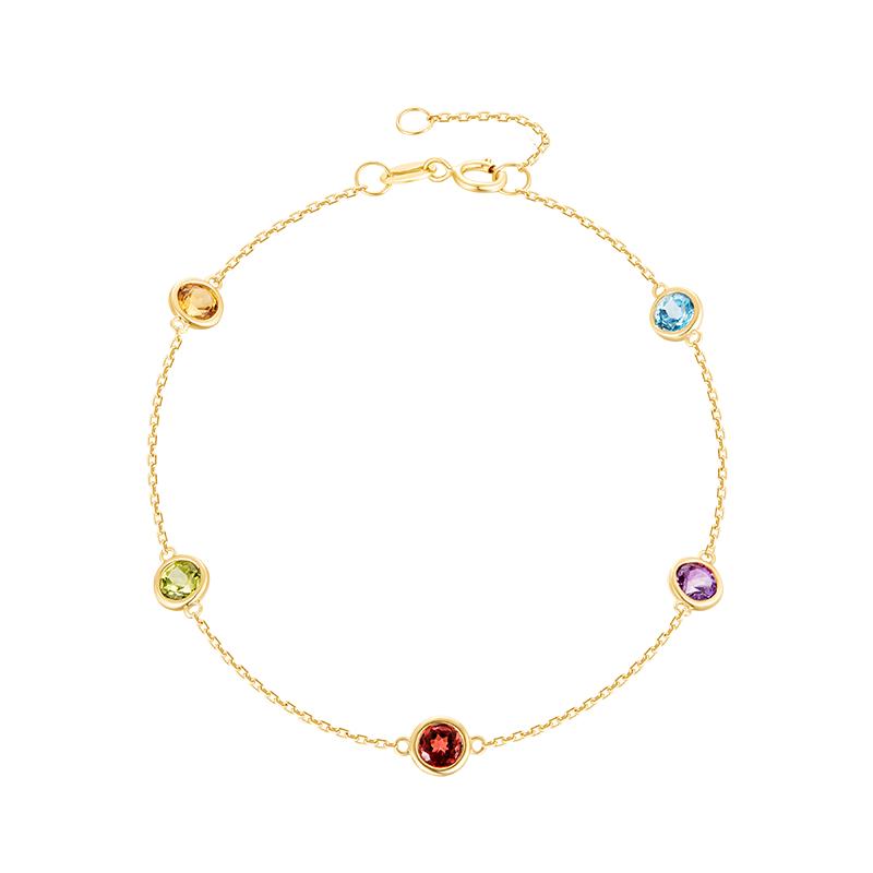 IL&CO S9875 彩宝9K黄金手链 1克拉 18cm 0.6g