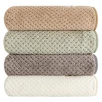 三利2条毛巾洗脸成人男女家用擦头发吸水速干A类菠萝格珊瑚绒毛巾 淡绿色+浅紫粉