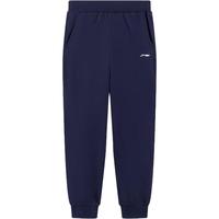 李宁 LI-NING童装儿童运动裤子男女大童夏款轻薄棉感高弹束脚卫裤175YKLV245-2 水手蓝（轻薄棉感-2）