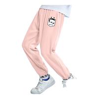 JEANSWEST CLUB真维斯童装集团男童女童2025夏季凉感长裤儿童夏款宽松运动裤 粉色J04口袋熊猫K裤标 130 身高120-130CM