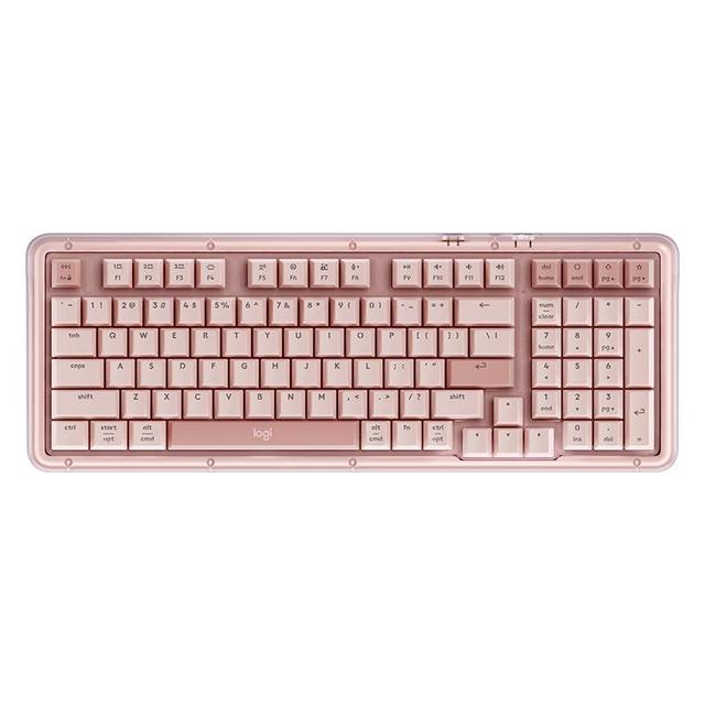罗技 K98S 98键 双模蓝牙/2.4G机械键盘 玫瑰粉 轻音轴 单光