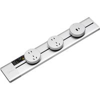 美的（Midea）移动轨道插座家用厨房餐边柜滑动电力轨道排插免打孔轨道插座明装【银】50cm轨道赠3个五孔 【银】明装50cm+3个五孔