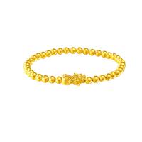 老庙黄金足金招财貔貅手串5D工艺生动形象亮面招财进宝财运亨通