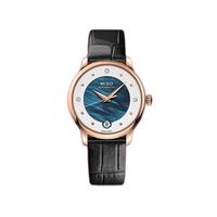 MIDO 美度 贝伦赛丽系列 M039.207.36.106.01 33mm 女士机械表 蓝盘 黑色皮革带 圆形