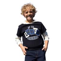 Levi's 李维斯 男童连帽假两件卫衣 LV2342048GS-001 黑美人 110/52(4)