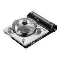 Iwatani 岩谷 燃气灶套装 银色 (ZB-19M卡式炉+30cm鸳鸯锅)