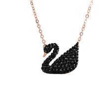 施华洛世奇 ICONIC系列 5204134 天鹅项链 38cm 大号 黑金色