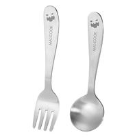 MAXCOOK 美厨 304不锈钢叉勺套装 餐叉餐勺儿童餐具2件套 MCGC9806 304不锈钢儿童叉勺2件套