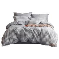  罗莱生活 LUOLAI 家纺 木几小格 全棉被套 150*215cm