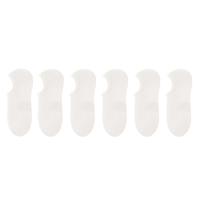 棉竹屋船袜女防滑不掉跟棉袜防臭无骨袜子女春夏款浅口乐福鞋女袜6双 全白色