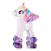 CozyWorld亮片独角兽毛绒玩具玩偶轻奢潮流公仔摆件升级骨架款时尚儿童玩具女孩女生老婆S小号白粉色