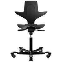 HAG骑马椅 电脑椅家用 防驼背椅子 办公椅老板转椅人体工学椅礼物送男友学生电竞椅升降椅简约椅子靠背 黑色 中号-(建议配70-105cm高的桌子)