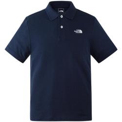 北面 POLO衫男短袖25春夏户外徒步运动服时尚舒适休闲翻领T恤87UX 8K2/蓝色 M /170