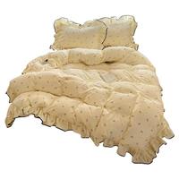 猫人A类双层纱四件套上用品花边套件床单被套200*230cm