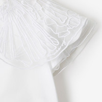 BURBERRY女童 薄纱衣领棉质连衣裙 81014101 白色