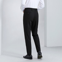 柒牌（SEVEN）2024春季犀牛褶双褶商务休闲上班通勤男士西裤长裤子 126H70850+黑色 30