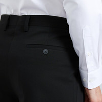 柒牌（SEVEN）2024春季犀牛褶双褶商务休闲上班通勤男士西裤长裤子 126H70850+黑色 36