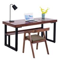 中伟（ZHONGWEI）实木书桌办公桌写字桌电脑桌带书架桌子160*70*75cm 单桌1.6米（桌面5cm）