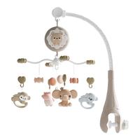 伊贝智床铃婴儿玩具0-6个月床头摇铃新生儿宝宝旋转动新生儿挂件 粉色-遥控-投影-礼盒-充电套装 0-3个月0-1岁床挂件吊铃