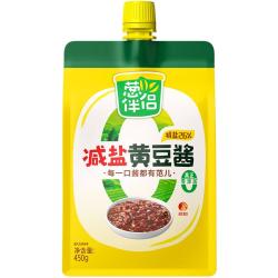 葱伴侣 减盐黄豆酱450g加嘴装家用调味炒菜焖炖鱼0%添加防腐剂 欣和